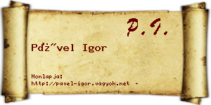 Pável Igor névjegykártya